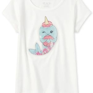 NWT White Confetti Shaker Narwhal High Low Top